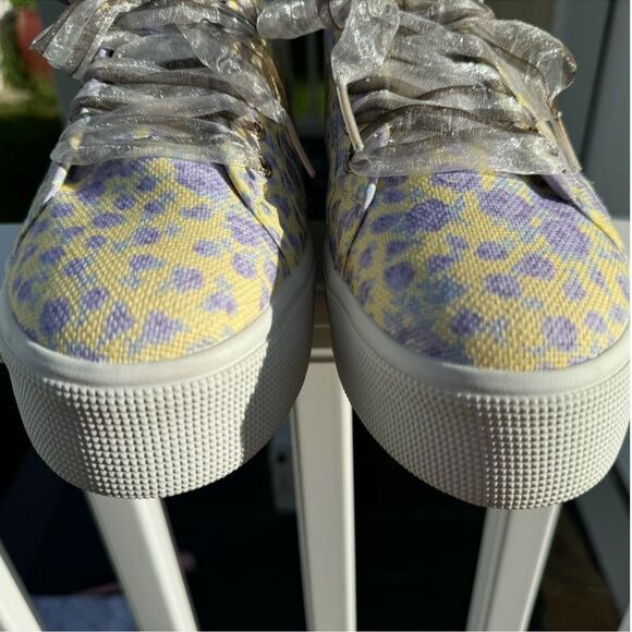 LoveShackFancy Superga FanCot Bindings Purple Floral Platform Sneakers 10.5 - Picture 14 of 16